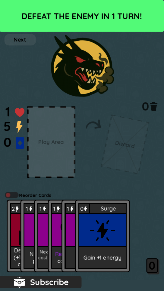 Lethal card puzzle screenshot